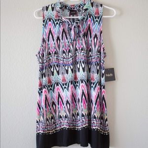 Multicolor tank top by rafaella NWT red blue green